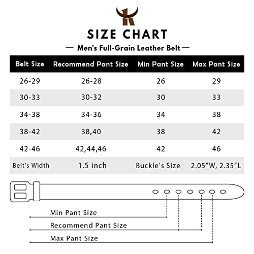 Image of KEECOW Men's 100% Italian Cow Leather Belt Men With Anti-Scratch Buckle,Packed in a Box