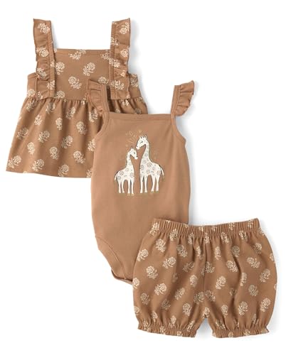 The Children's Place,Baby Girls,and Newborn 3-Piece Playwear Outfit,Girrafe,18-24 Months