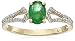 14k Gold Oval Gemstone Ring with Diamond Accents (1/10cttw, I-J Color, I2-I3 Clarity), Size 7