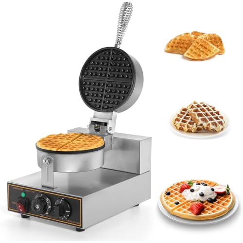 Egg Waffle Maker, Stainless Steel, with Temperature and Time, Double-Sided Uniform Heating, Non-Stick,multi-purpose, for Make Fluffy Golden Heart Shapes Belgian Waffles, or Home, Restaurant