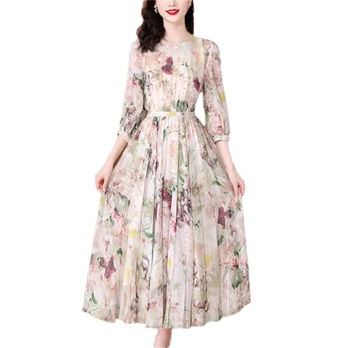Summer Floral Silk Elegant Bodycon Midi Dress Women Light Office Dress Korean Vintage Party Night Dress