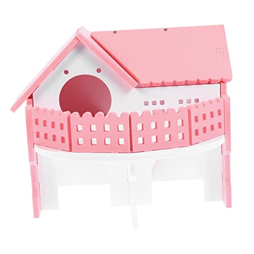 ROMISBABA ハムスターの巣 迷路 ネスト フェレット ハムスターの隠れ家 ペットのネズミのアクセサリー ぬいぐるみ 車 ドワーフハムスターのおもちゃ チンチラ小屋 屋根裏部屋 豚 塩ビ ピンク