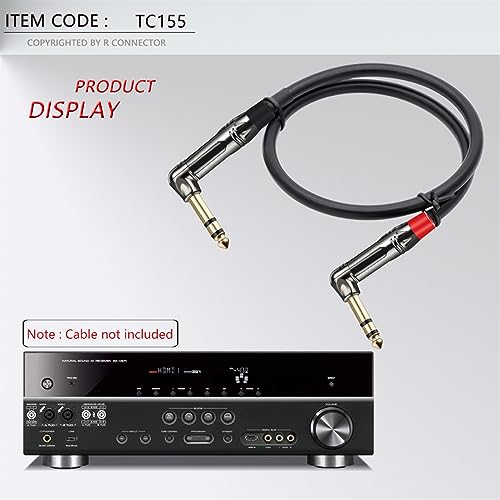 Conector estéreo 6,35 mm macho de 1/4 pulgadas tipo codo para cable de audio y micrófono pack de 2 6