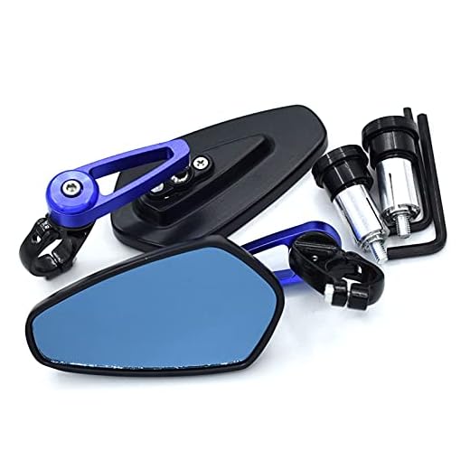 Motorcykelspegel För YAMAHA R6 2008 R1 2009 XVS 650 DRAG STAR 1100 FZ6S KAWASAKI VERSYS 1000 Motorcykel Mirror Bar End Handlebar Rearview Mirrors (Färg : Blå)