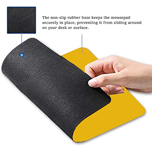 H3 Customs Mouse Pad, Rectangular Yellow Mousepad Anti-Slip Waterproof Rubber Mouse Mat, Cute Mouse Pad For Office, Gaming, Laptop, Women, Kids-Desk Accessories, Yellow Desk Accessories Deskmat #TOP4