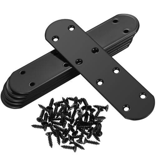 6 Pz Piastre di Giunzione Piatta, Piastre Staffa Piatta Forata, Staffe Piatte, Piastra Staffa, Staffe Piatto di Giunzione, Staffe di Fissaggio per Mensola Supporto Mobili Legna - 160x38x2.8mm