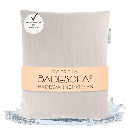 BADESOFA Badewannenkissen S | Premium-Qualität Schnelltrocknend | Bequemes Badewannen-Kissen in Perlmutt | Made in EU | Bade-Polster passt in Jede Badewanne