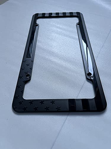 Usa Flag License Plate Frame Embossed 3D Black American Stars And Strips For Car Suv Truck #TOP2