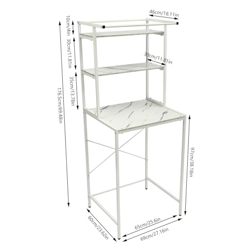 Étagère à linge chic blanc et marbre aux finitions soignées