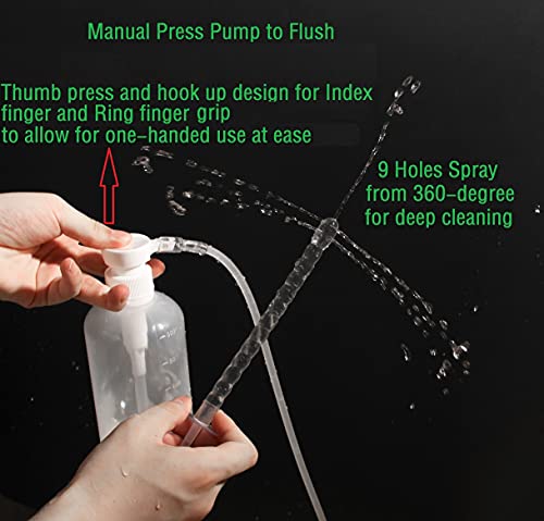 600Ml Feminine Wash Enema Pump Bottle Kit 5Pcs Enema Nozzle Tips For Coffee Colon Cleansing Men Women, Large Anal Vaginal Douche Flush Spray Irrigator Cleanser Enema Kit Bucket Portable Handy Pressure #TOP2
