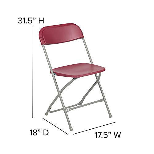 Flash Furniture Hercules™ Series Plastic Folding Chair - Red - 650Lb Weight Capacity Comfortable Event Chair - Lightweight Folding Chair #TOP2