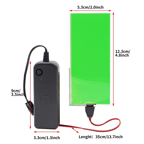 Image of Glowing Eyes Cuttable EL Panel Electroluminescent Light Sheet Decorations Light Lamp Sheet Sheet with Battery Inverter (Green)