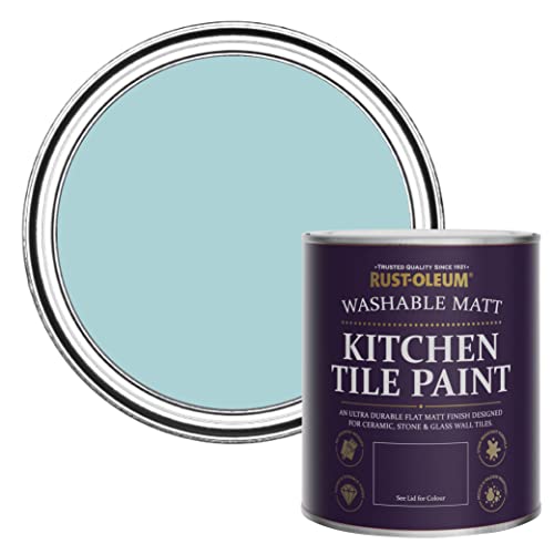 Rust-Oleum Blue water resistant Kitchen Tile Paint in Matt Finish - Little Cyclades 750ml
