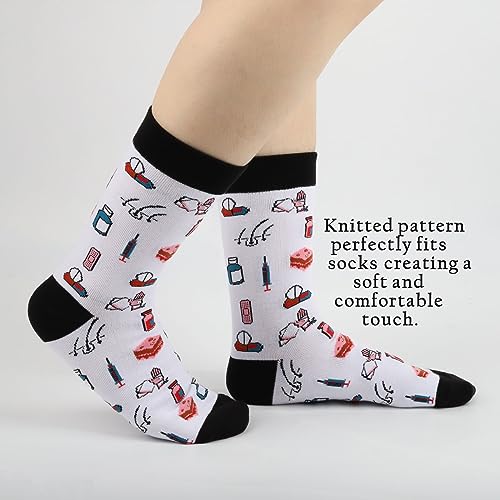 TOBGBE 2 Pairs Dermatologist Socks Skin Doctor Gift Dermatology Nurse Socks Dermatology Graduation Gift4
