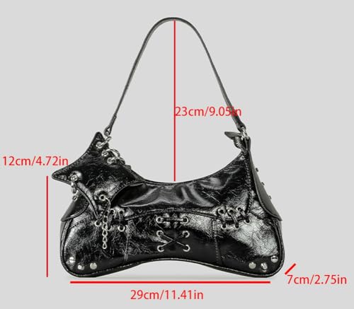 Rungion Studded Purses Y2k Shoulder Bag for Women Small Crossbody Bag Trendy Vegan Leather Handbag Underarm Satchels2