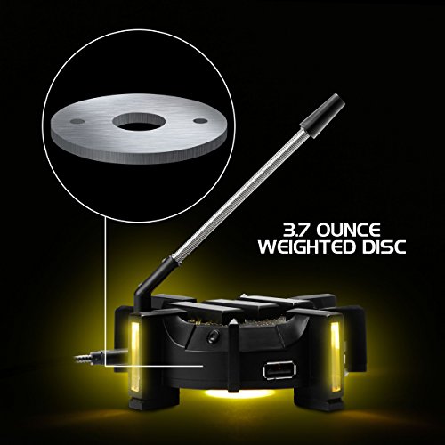 ENHANCE Supporto per Mouse da Gioco Bungee PRO 4 Porte Hub USB, 7 modalità di Illuminazione a LED - Supporto per la Gestione dei Cavi per Il Gaming Mouse