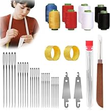 39Pcs Big Eye Steel Needles Set, 5 Size Hand Sewing Needles with Case, Sharp Rust-Proof Steel Embroidery Needles for Embroidery, Cross Stitch, Yarn, Tapestry & Fabric Mending