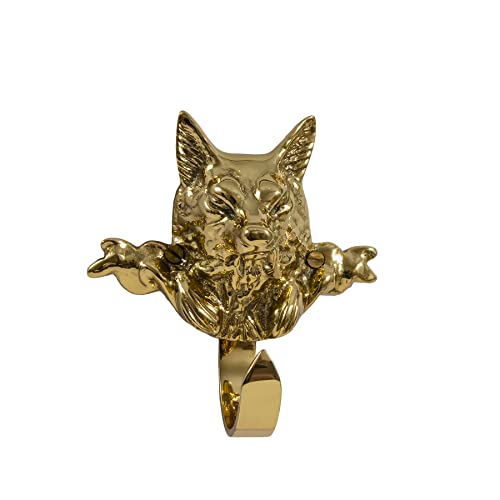 Vintage Solid Brass Foxhead Hook/ Bracket Fox Head