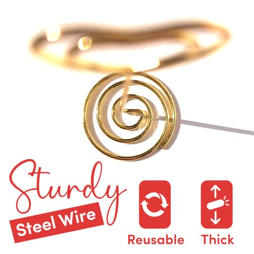 Cardify 24 Table Number Holders Gold 3.5 Inches With Customized Place Cards For Wedding Party Home Office Use, Sturdy Place Card Holder Durable To Hold Food Labels, Photos, Memo Etc #TOP2