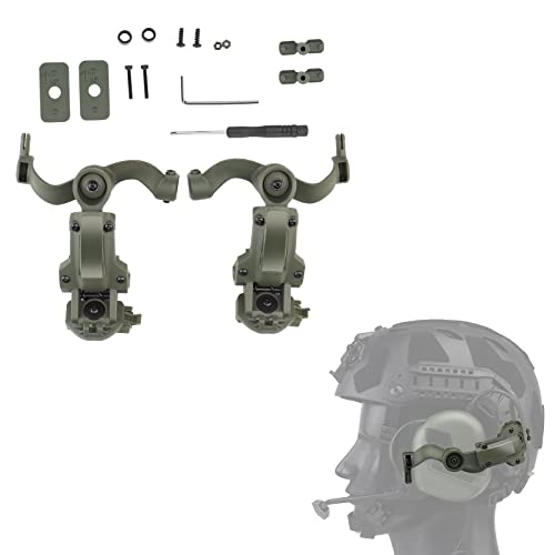 Hdlsina Multiple Angle Rotation ARC Rail Adapter Accessories for Tactical Headsets (Green)