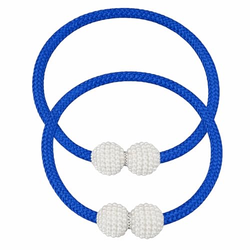 Image of 2Pack Magnetic Curtain Tiebacks, Curtain Tiebacks Buckles Holdbacks Holder Hooks Clip,Decorative Drape Handmade Curtain Tie Back(Sapphire Blue)