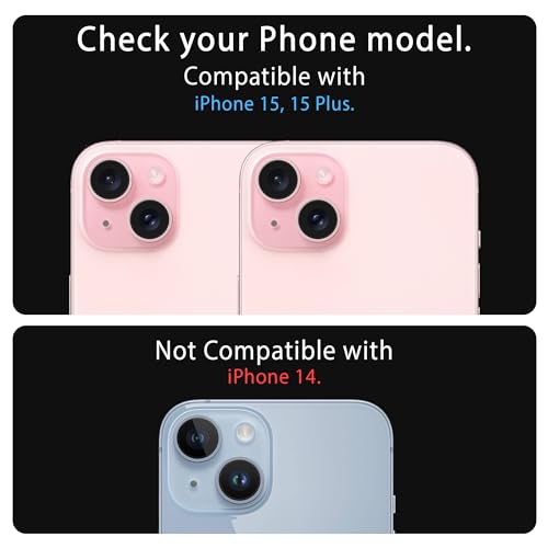 Image of ArmourPro Premium Camera Lens Protector Tempered Glass Compatible For iPhone 15 and iPhone 15 Plus Tough HD Individual Aluminum Alloy Rings 9H Camera Cover , Scratch-Resistant,Camera Lens Protection| Pink