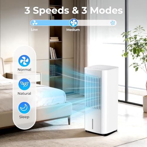 Electactic Portable Air Cooler,3 In 1 Swamp Cooler with Ice Packs,15H Timer,3 Speeds & Modes,Quiet Windowless AC for Apartments,Bedroom,Office,Energy Efficient,Pet-Friendly,Off White by Electactic - Used condition - Image 2