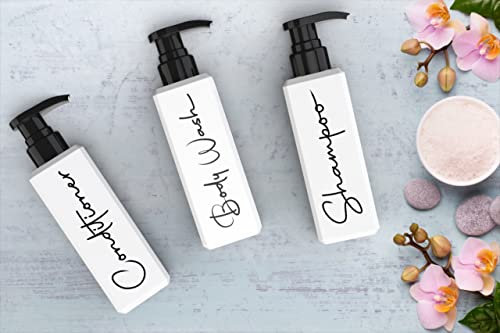 Twop Brands Large Shampoo And Conditioner Dispenser - Printed Soap Dispenser Set With Pump - Body Wash, Shampoo, And Conditioner Bottle For Shower Wall - Set Of 3 Refillable Shampoo Bottles #TOP1