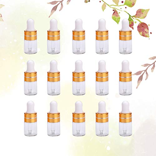 PIXNOR Frascos Conta-Gotas de Vidro Transparente 50Pcs 2Ml Frascos Rolantes de Óleo Essencial Recarr