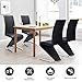 Giantex Set of 2 Modern Dining Chairs w/High Back, PU Leather Armless Chair for Home, Living Room, Bedroom, Leisure Chair w/U-Shaped Foot Padded Cushion, Black