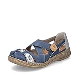 Rieker Damen Riemchensandalen 46004, Frauen Sandalen,flach,Woman,Lady,Ladies,Sommerschuhe,Freizeitschuhe,offene,blau Kombi (12),40 EU / 6.5 UK