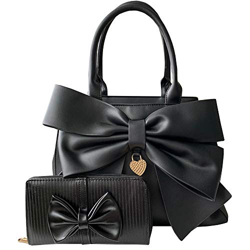 Set de Bolsos para Mujer 2 Piezas Tote con Monedero Negro miniatura 1