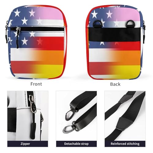 U.S.A LGBT Transgender Flag Mini Crossbody Bag Anti-Theft Side Shoulder Bags Messenger Bag Unisex3