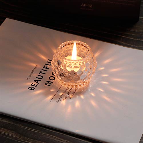 Ywhl Glass Votive Tealight Candle Holders Set Of 6, Round Clear Decorative Candle Holder For Table, Home Party Wedding Decor #TOP4