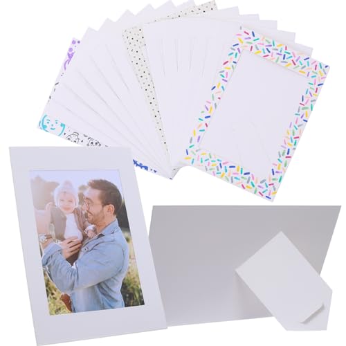 Meonua Paper Picture Frames for 4 x 6 Inch Inserts,Cardboard Photo Frame with Easel,Standing Paper Frames Bulk for DIY,Crafting,Classroom,Wedding,Graduation(100Count,White)