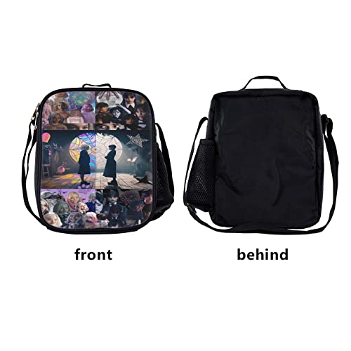 Pinaifo Wednesday Lunch Bag Insulated Lunch Box For Boys Girls Portable Cooler Bag Picnic Box B #TOP1