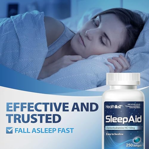 healtha2z sleep aid diphenhydramine softgels 50mg supports deeper restful sleeping 250 counts