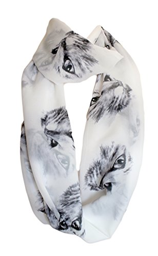 Etwoa Cat Face Print Infinity Scarf Circle Scarf Loop Scarf4