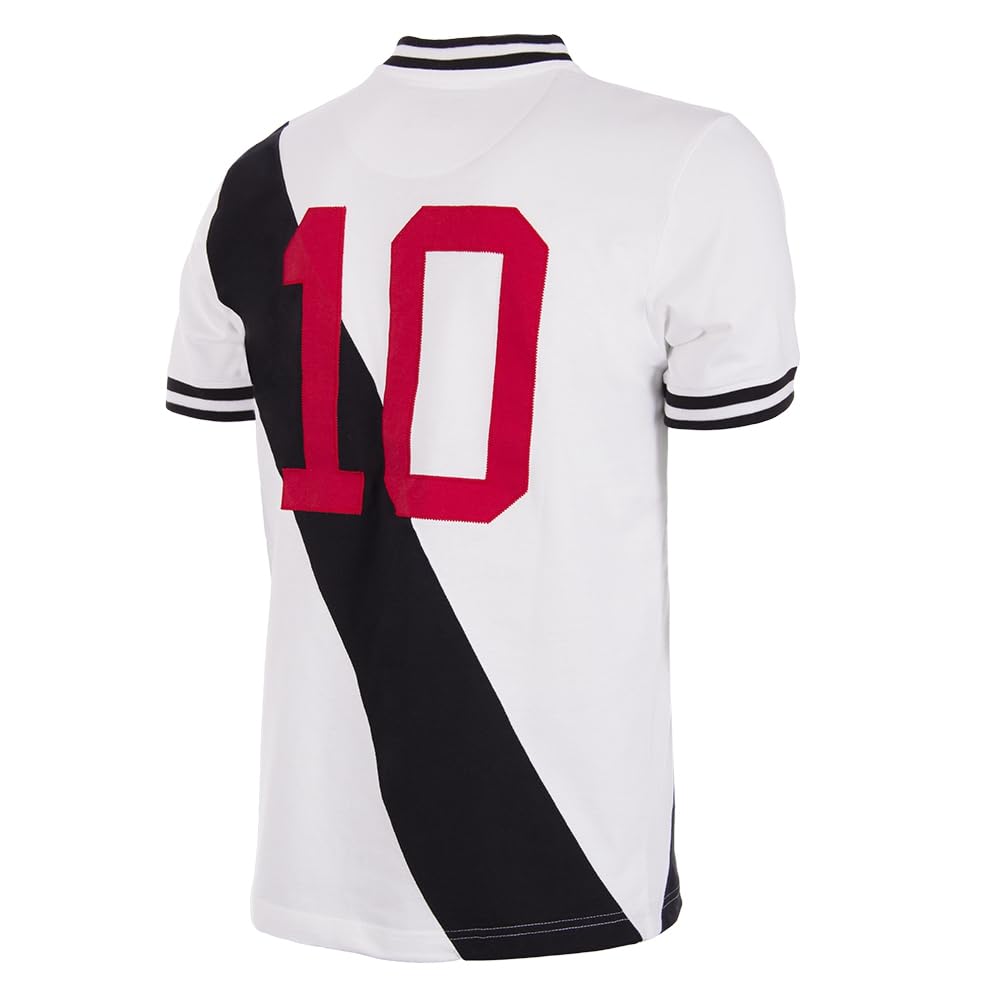COPA - Maglia retrò - Calcio - Uomo - Vasco da Gama 1975 - Bianco - 50% Cotone – 50% Poliestere