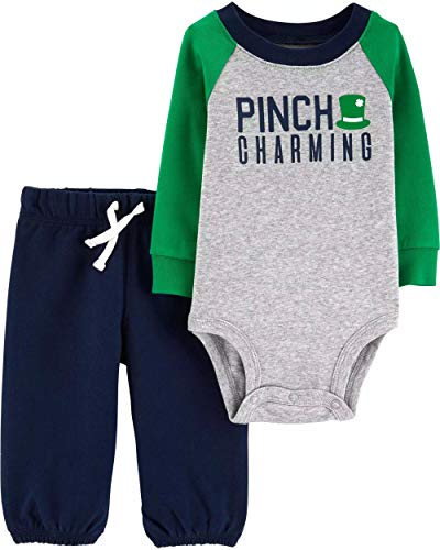 Body pour bébé garçon Carter's avec pantalon vert ensemble motif trèfle chance