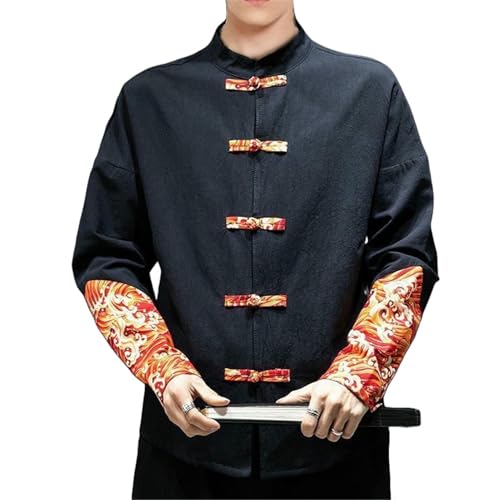 Costume en lin bouton grenouille homme ensemble d'été de qualité supérieure