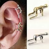 Material: aleación Xiton 1 X Unisex Pendiente no Subir Tipo de Hombre Piercing cartílago Clip Oreja Cuff(Bronze)