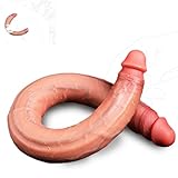 Leyuye XXL Dildo Weich Silikon Doppeldildo Doppel Dildo Realistisch Penis Doppeldildos Sexspielzeug für Frauen Solo, Doppeldilos für Frauen Lesben Long Dildo Sex Spielzeuge für die Paare (L 50cm)