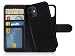 Produktbild MyGadget Klapphülle mit herausnehmbarem Back Cover für Apple iPhone 12 Mini - Flip Case mit 9X Kartenfach Wallet Magnetische Hülle in PU Leder - Schwarz