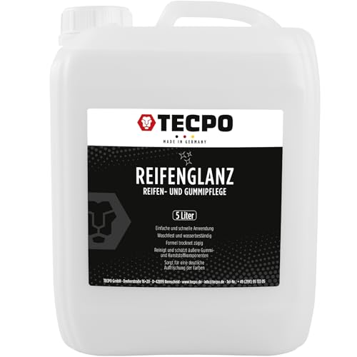 TECPO Auto Reifenglanz, 5 Liter Gummi- und Reifenpflege Reifenglanzmittel Tiefenglanz