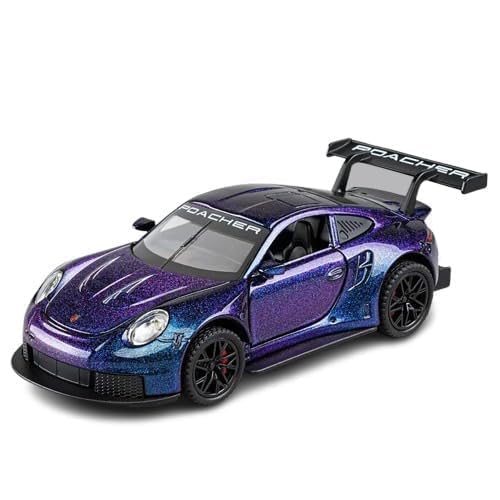 Image of Porsche 911 GT3 1:32 Diecast Model Car - Metal Pull‑Back Supercar with Openable Doors, Lights & Sounds, Realistic Toy for Kids & Adults, Birthday Gift (Colour as a per Stock)