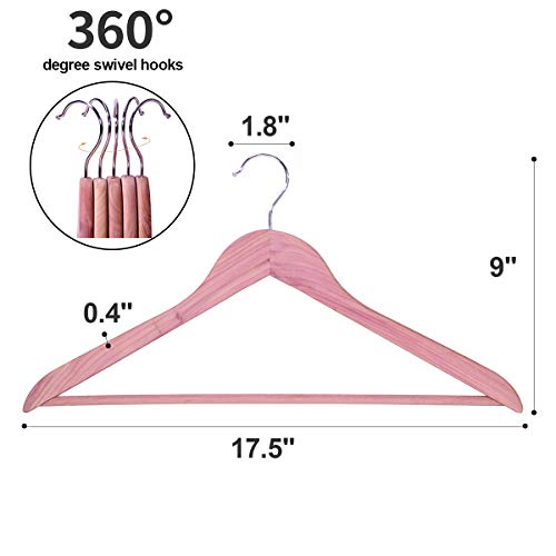 Elong Home 8542009794 Cedar Hangers, 12 Pack Sturdy Wooden Hangers With 360 Degree Swivel Hook, Smooth Surface Wood Coat Hangers With Cedar Scent For Refreshing Closet thumb #5