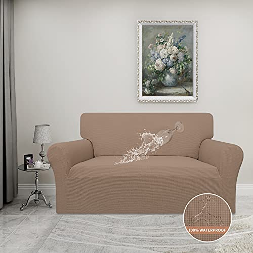 Image of Easy-Going 100% Waterproof Loveseat Couch Cover Stretch Jacquard Sofa Cover