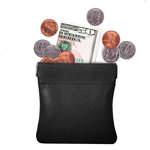 Nabob Leather Genuine Leather Squeeze Coin Purse, Coin Pouch Made In U.s.a. Change Holder For Men/Woman Size 3.5 X 3.5 #TOP5