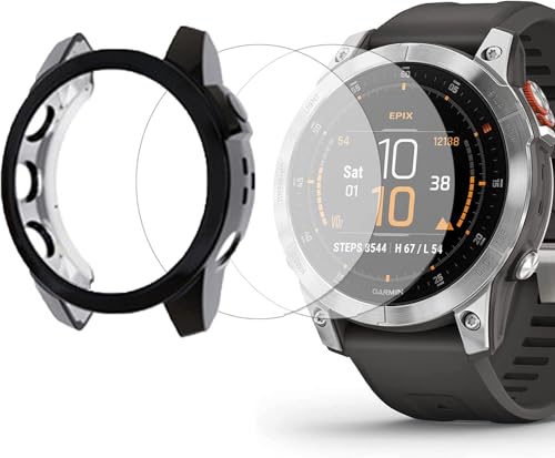 Funda anti-golpes de silicona para Garmin epix Gen 2 con acabado chapado